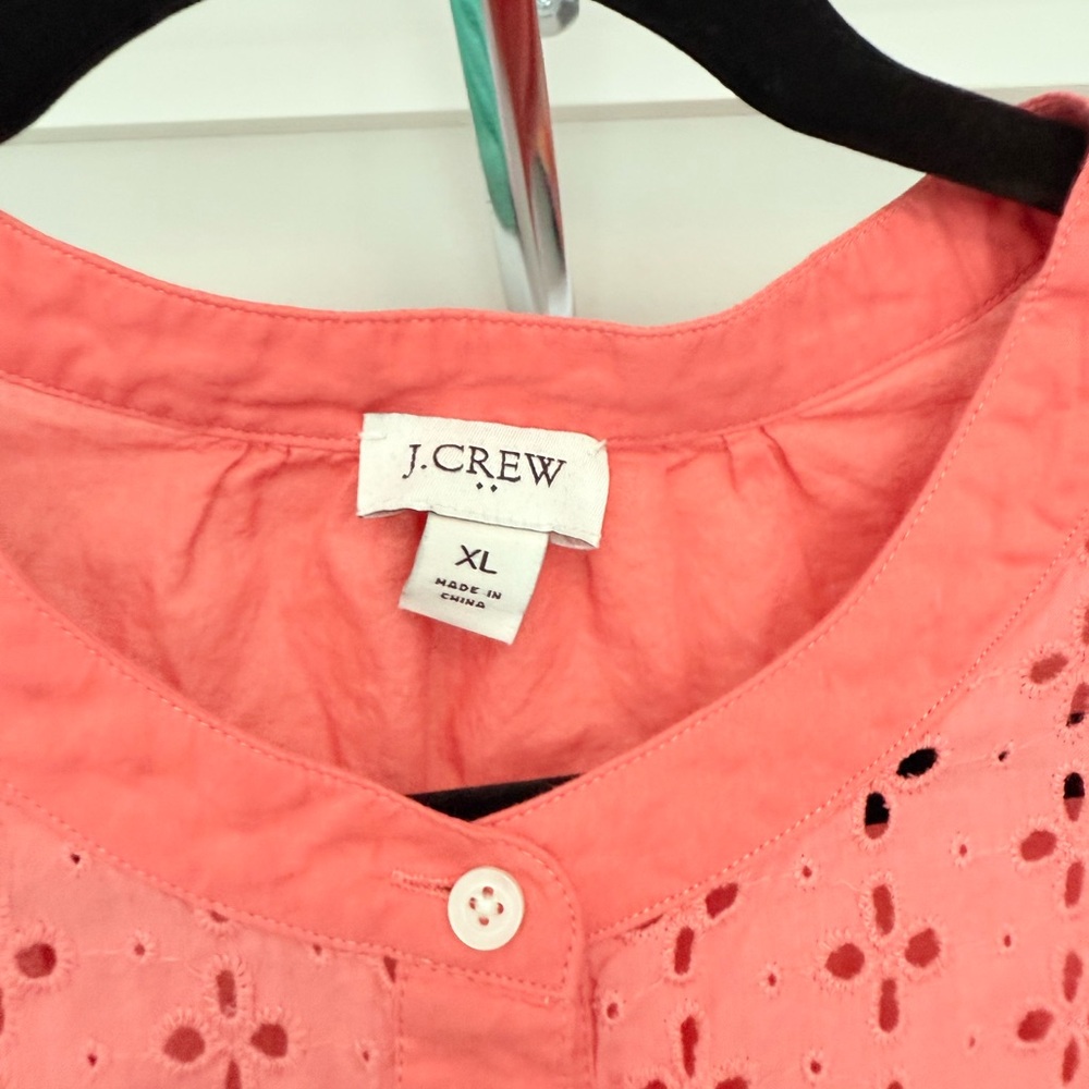 J. Crew Coral and Green Eyelet Blouses Bundle - Picture 6 of 10